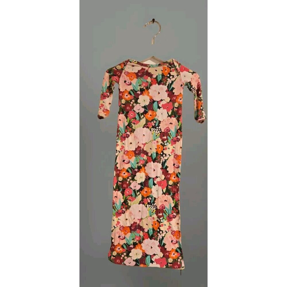 Posh Peanut Basic Zippered Gown 0-3 Months Multicolor FlowerPrint Bamboo